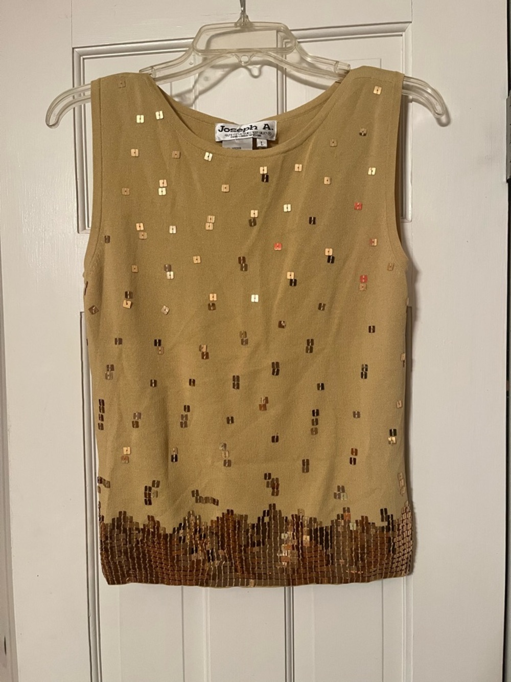 Joseph A Gold Sequin Tank Top